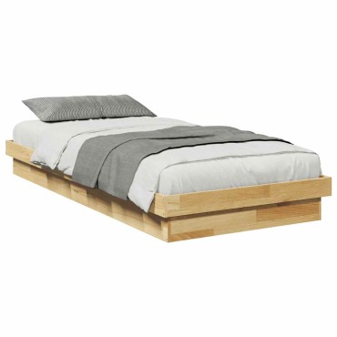 vidaXL Πλαίσιο κρεβατιού χωρίς στρώμα 80x200 cm Ξύλο μασίφ δρυός