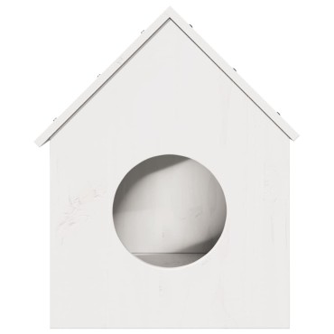 vidaXL σπιτάκι για γάτες λευκό 41x50x50 cm από μασίφ ξύλο πεύκο