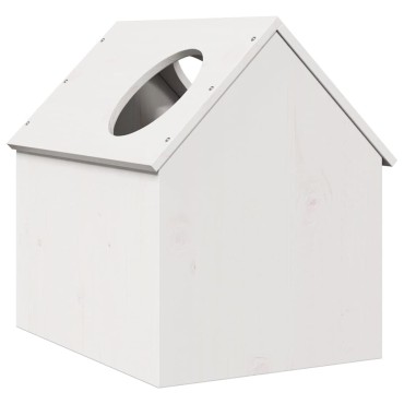 vidaXL σπιτάκι για γάτες λευκό 41x50x50 cm από μασίφ ξύλο πεύκο