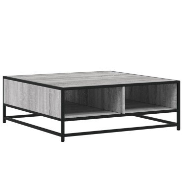 vidaXL Τραπεζάκι σαλονιού Grey Sonoma Κατασκευασμένο ξύλο και μέταλλο 80x80x30cm 1 τεμ.