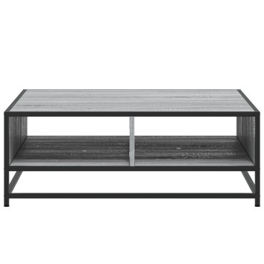 vidaXL Τραπεζάκι σαλονιού Grey Sonoma Κατασκευασμένο ξύλο και μέταλλο 80x80x30cm 1 τεμ.