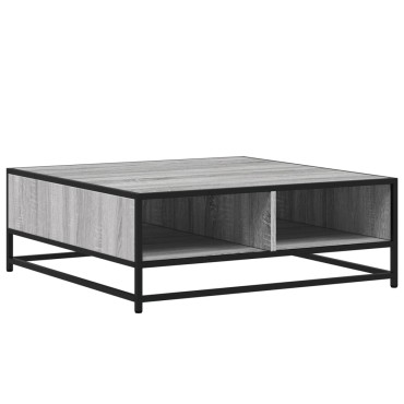 vidaXL Τραπεζάκι σαλονιού Grey Sonoma Κατασκευασμένο ξύλο και μέταλλο 80x80x30cm 1 τεμ.
