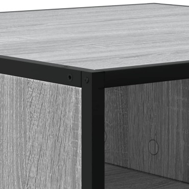 vidaXL Τραπεζάκι σαλονιού Grey Sonoma Κατασκευασμένο ξύλο και μέταλλο 80x80x30cm 1 τεμ.