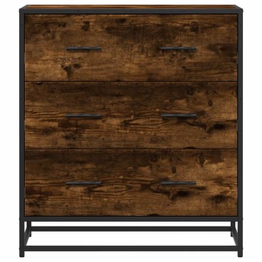vidaXL Sideboard Καπνιστή βελανιδιά Κατασκευασμένο ξύλο και μέταλλο 68x35x76 cm 1 τεμ.