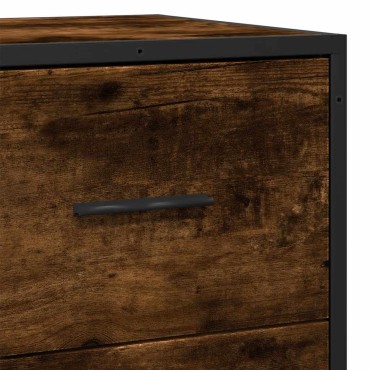 vidaXL Sideboard Καπνιστή βελανιδιά Κατασκευασμένο ξύλο και μέταλλο 68x35x76 cm 1 τεμ.