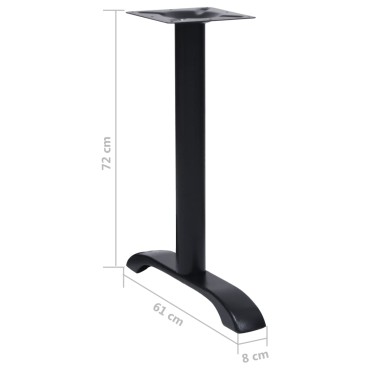 vidaXL Πόδια τραπεζιού μπιστρό 2 τεμ. Μαύρο 61x8x72cm Χυτοσίδηρος