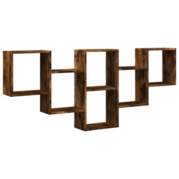 Ράφι τοίχου vidaXL Καπνιστή βελανιδιά 159x18x66cm Κατασκευασμένο ξύλο
