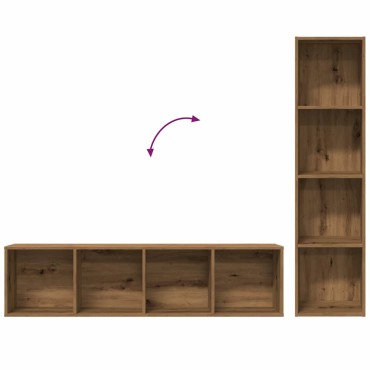 vidaXL Ντουλάπι βιβλίου/ΤV Ντουλάπι Artisan Oak 36x30x143cm 1 τεμ.