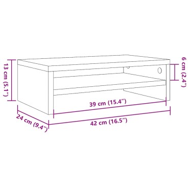 Βάση οθόνης vidaXL Artisan Oak 42x24x13cm Κατασκευασμένο ξύλο