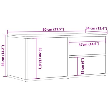 ντουλάπι τηλεόρασης vidaXL Παλιό ξύλο 80x34x35,5cm Κατασκευασμένο ξύλο