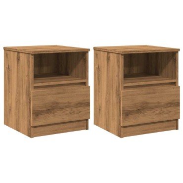 vidaXL Κομοδίνα 2 τεμ. Artisan Oak 40x40x50cm Κατασκευασμένο ξύλο