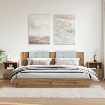 vidaXL Κομοδίνα 2 τεμ. Artisan Oak 40x40x50cm Κατασκευασμένο ξύλο