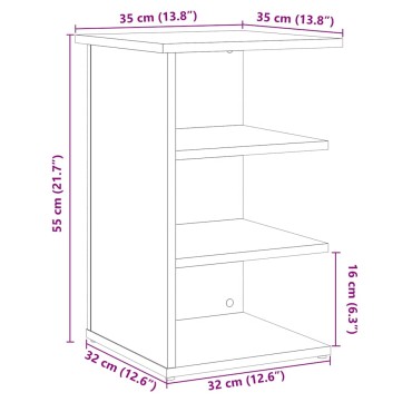 vidaXL Sideboard Παλιό ξύλο 35x35x55cm Ξύλο μηχανής 1 τεμ.