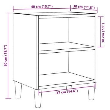 vidaXL Κομοδίνα 2 τεμ. 40x30x50cm από Επεξεργασμένο Ξύλο
