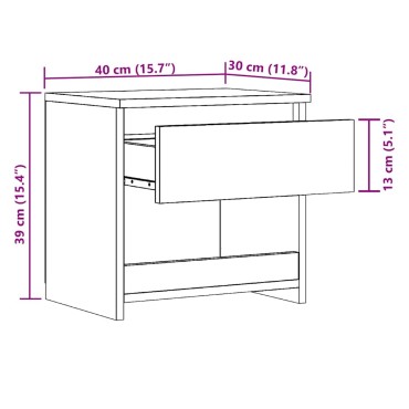 vidaXL ντουλάπι κομοδίνου Παλιό ξύλο 40x30x39cm Κατασκευασμένο ξύλο 1 τεμ.