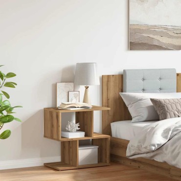 vidaXL Κομοδίνο Artisan Oak 50x30x51,5cm Κατασκευασμένο ξύλο 1 τεμ.