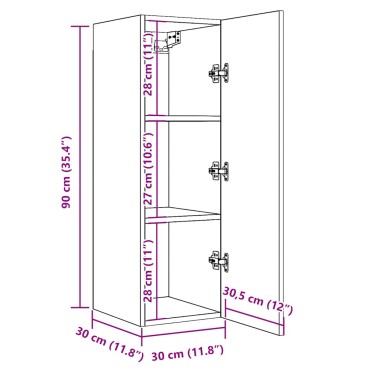 ντουλάπι τηλεόρασης vidaXL Παλιό ξύλο 30,5x30x90cm Ξύλινη κατασκευή
