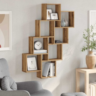 vidaXL Ράφι κύβος τοίχου Artisan Oak 90x15x119,5cm Κατασκευασμένο ξύλο 1 τεμ.