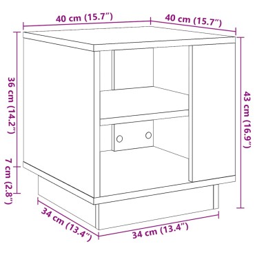 vidaXL Τραπεζάκι σαλονιού Παλιό ξύλο 40x40x43cm Κατασκευασμένο ξύλο 1 τεμ.