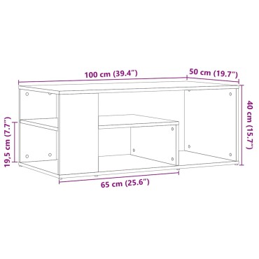 vidaXL Τραπεζάκι σαλονιού Artisan Oak 100x50x40cm Κατασκευασμένο ξύλο 1 τεμ.