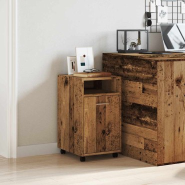 vidaXL Ντουλάπι με ρόδες Παλιό ξύλο 33x38x60cm Ξύλο μηχανής 1 τεμ.