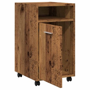 vidaXL Ντουλάπι με ρόδες Παλιό ξύλο 33x38x60cm Ξύλο μηχανής 1 τεμ.