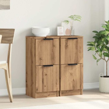 vidaXL Sideboards 2 τεμ. Artisan Oak 30x30x70cm Κατασκευασμένο ξύλο
