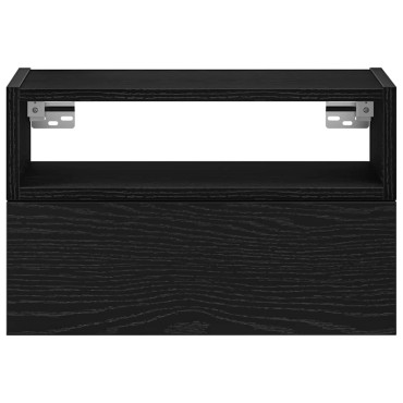 vidaXL Επιτοίχια κομοδίνα 2 τεμ. Μαύρο 45x26x28,5cm