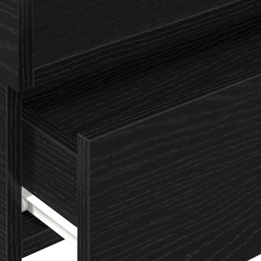 vidaXL Επιτοίχια κομοδίνα 2 τεμ. Μαύρο 45x26x28,5cm