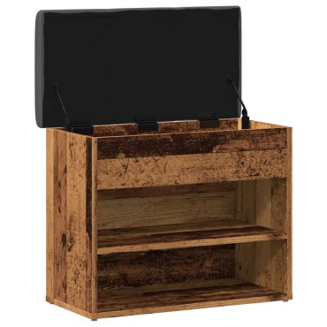 Πάγκος παπουτσιών vidaXL Παλιό ξύλο 62x32x50cm Κατασκευασμένο ξύλο