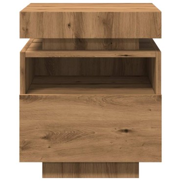 vidaXL Κομοδίνο με φώτα LED Artisan Oak 40x39x48,5cm 1 τεμ.