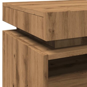 vidaXL Κομοδίνο με φώτα LED Artisan Oak 40x39x48,5cm 1 τεμ.