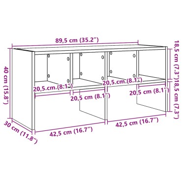 vidaXL Ράφι παπουτσιών στοιβαζόμενο Sonoma Oak 89,5x30x40 cm