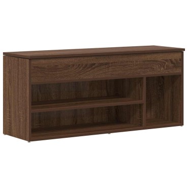 vidaXL Πάγκος παπουτσιών καφέ δρυς 102x30,5x45cm Ξύλο μηχανής