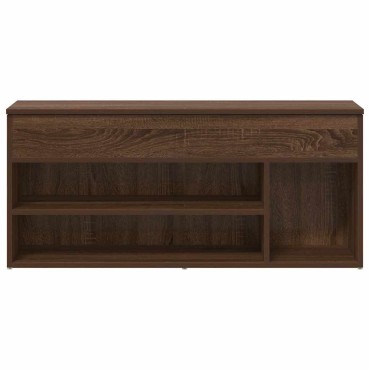 vidaXL Πάγκος παπουτσιών καφέ δρυς 102x30,5x45cm Ξύλο μηχανής