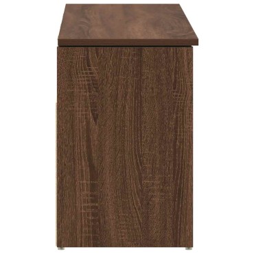 vidaXL Πάγκος παπουτσιών καφέ δρυς 102x30,5x45cm Ξύλο μηχανής