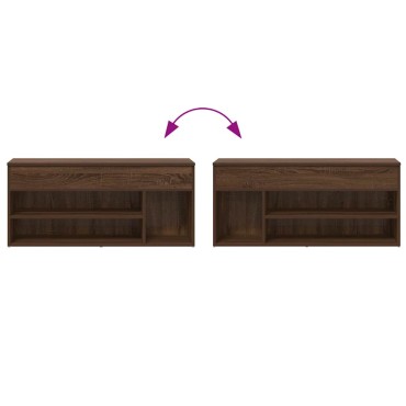 vidaXL Πάγκος παπουτσιών καφέ δρυς 102x30,5x45cm Ξύλο μηχανής