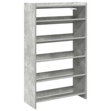 Ράφι παπουτσιών vidaXL Γκρι μπετόν 60x25x100cm Κατασκευασμένο ξύλο