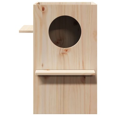 vidaXL Σπίτι για γάτες 43x43x60 cm από μασίφ ξύλο πεύκο