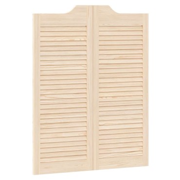 vidaXL Swing Doors Louvred Design 2-Pair 100x80 cm μασίφ ξύλο πεύκο