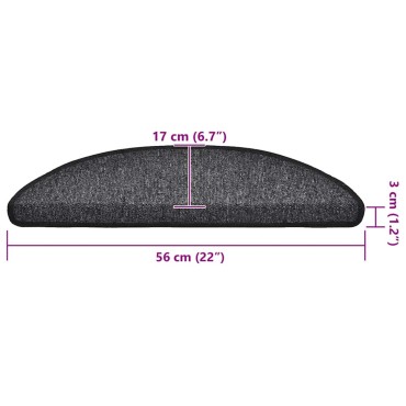 vidaXL Πατάκια Σκάλας 20 τεμ. Ανθρακί 56x17x3 εκ.