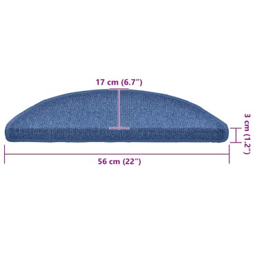 vidaXL Πατάκια για σκάλες 20 τεμάχια Μπλε 56x17x3 εκ.