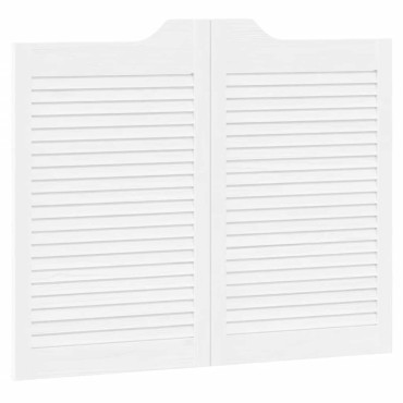 vidaXL Swing Doors Louvred Design 2 ζευγών Λευκό 80x100 cm
