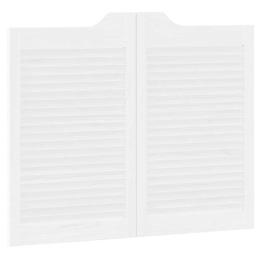 vidaXL Swing Doors Louvred Design 2 ζευγών Λευκό 80x100 cm