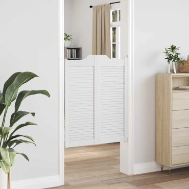 vidaXL Swing Doors Louvred Design 2 ζευγών Λευκό 100x80 cm
