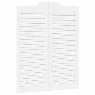 vidaXL Swing Doors Louvred Design 2 ζευγών Λευκό 100x80 cm
