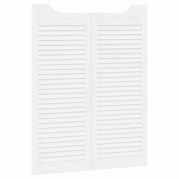 vidaXL Swing Doors Louvred Design 2 ζευγών Λευκό 100x80 cm