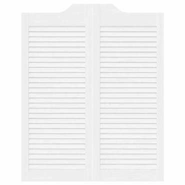 vidaXL Swing Doors Louvred Design 2 ζευγών Λευκό 100x80 cm