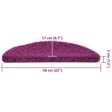 vidaXL Πατάκια για σκάλες 20 τεμάχια Βιολετί 56x17x3 εκ.