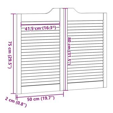 vidaXL Ανοιγόμενες πόρτες περσίδες 2 ζευγών 80x100 cm μασίφ ξύλο πεύκο